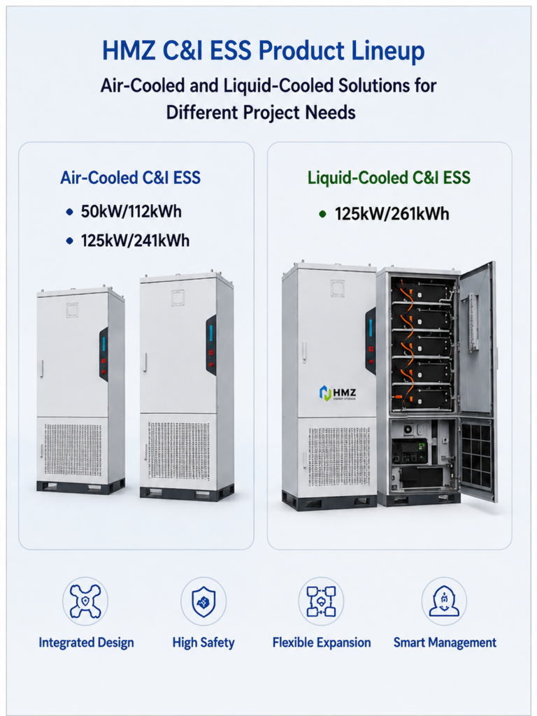 50kW 112kWh and 125kW 241kWh all-in-one C&I energy storage system with LFP battery and air cooling (5)