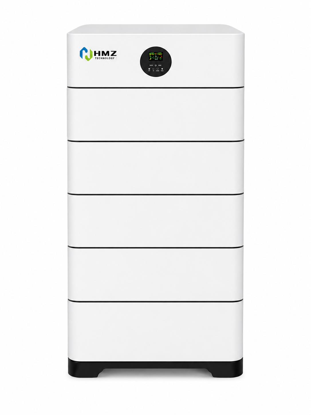 10kW hybrid inverter with 20.48kWh LiFePO4 battery storage for large residential and small commercial backup power.
