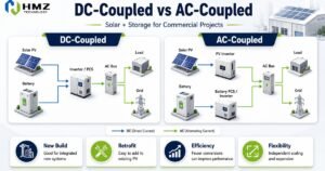DC-coupled and AC-coupled solar + storage systems can both work well in commercial projects, but they solve different design problems. New-build projects often prioritize integrated architecture, while retrofit projects may benefit from the flexibility of AC coupling.